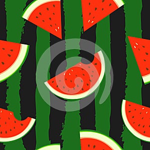 Seamless pattern. Image of a watermelon. Vector graphics.